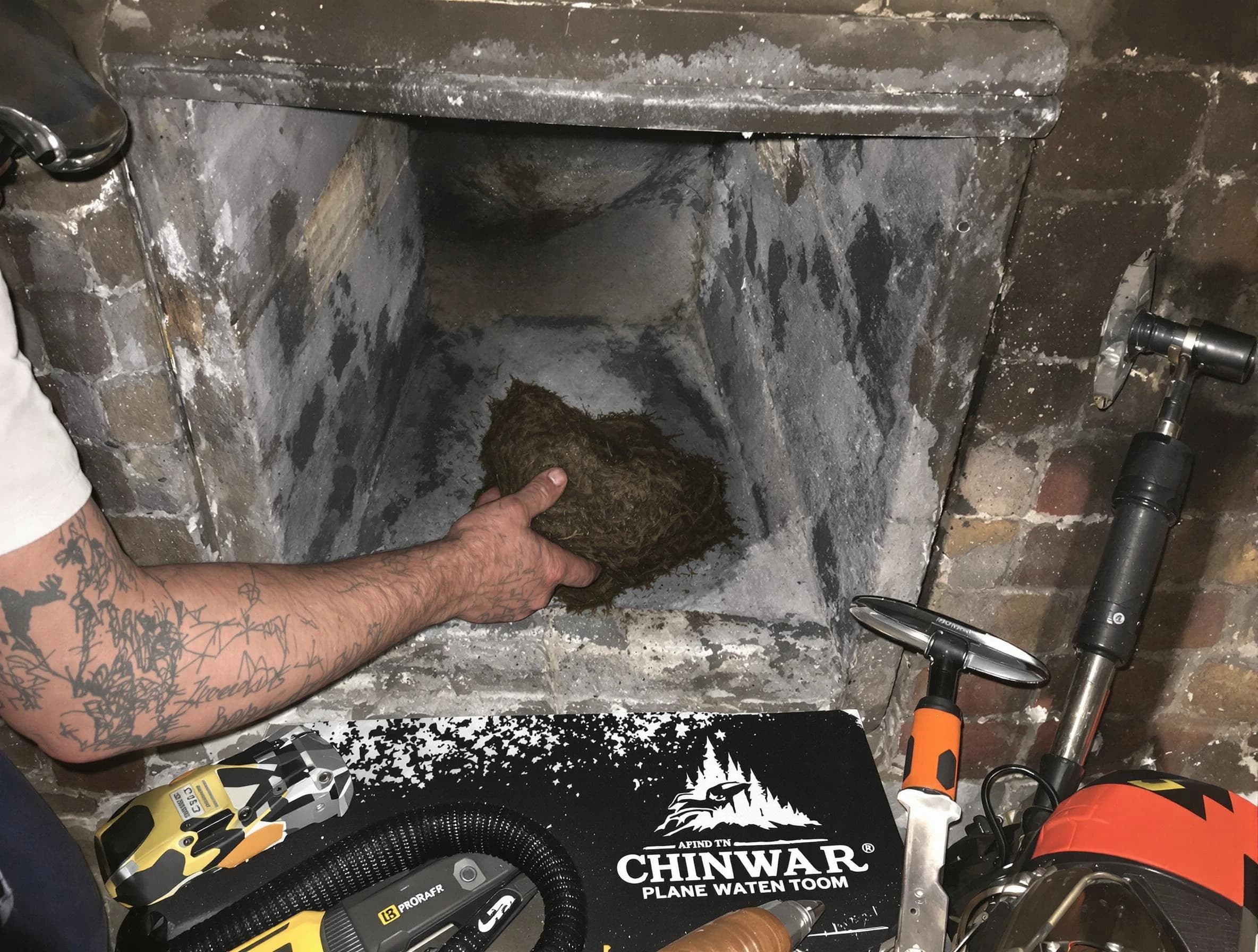 Mechanicsville Chimney Sweep safely removing debris and screening chimney in Mechanicsville, VA