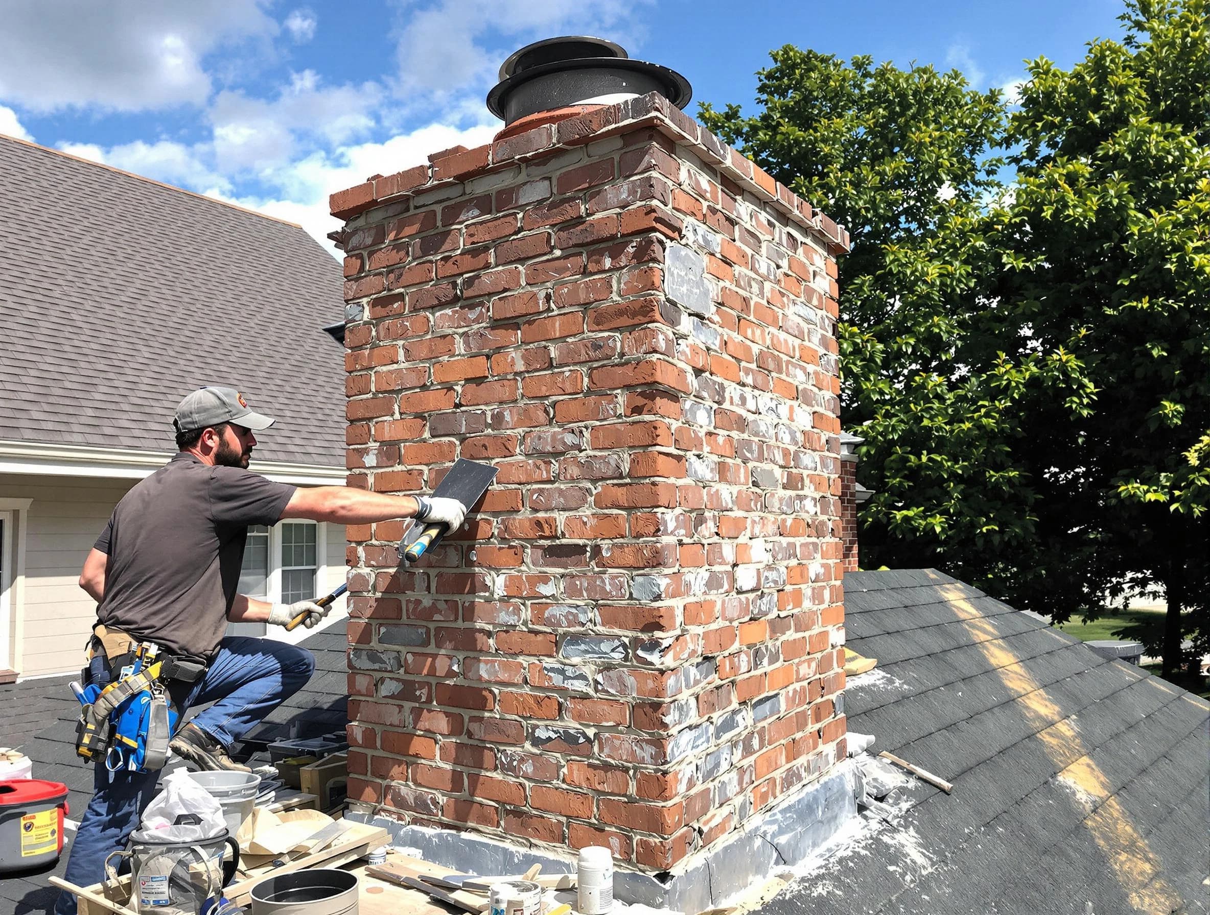 Completed chimney rebuild by Mechanicsville Chimney Sweep in Mechanicsville, VA
