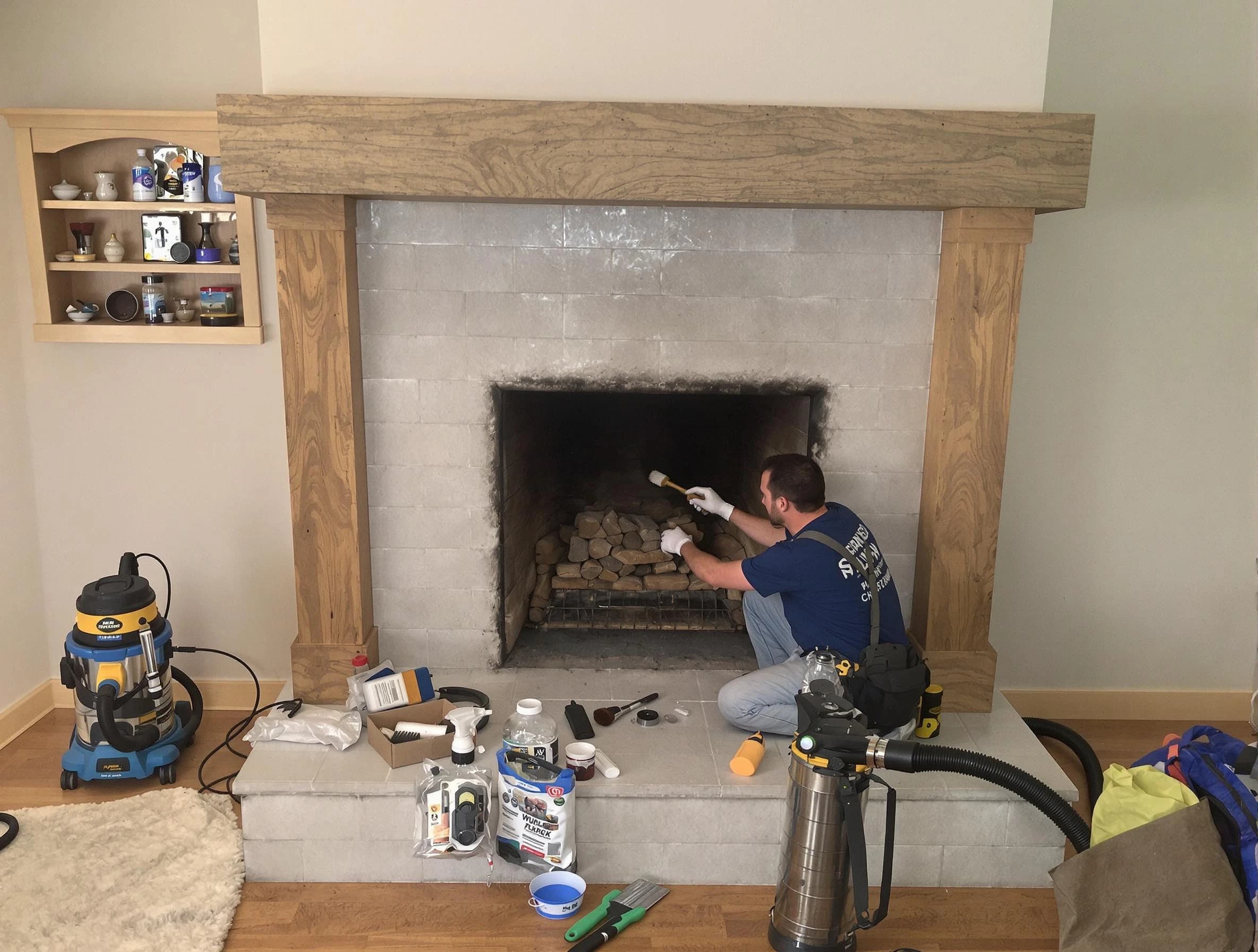 Detailed creosote removal process by Mechanicsville Chimney Sweep in Mechanicsville, VA