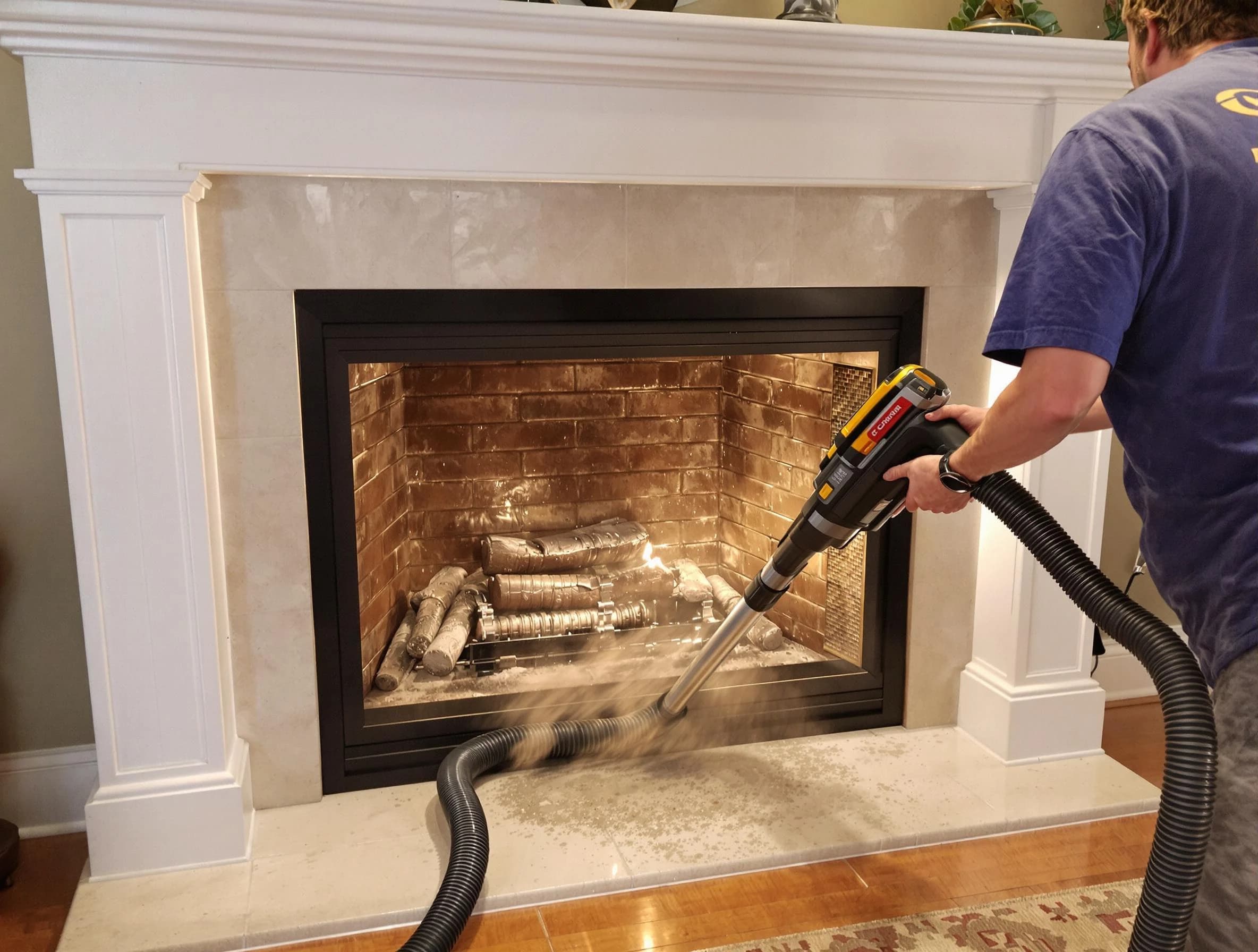 Fireplace cleaning performed by Mechanicsville Chimney Sweep in Mechanicsville, VA