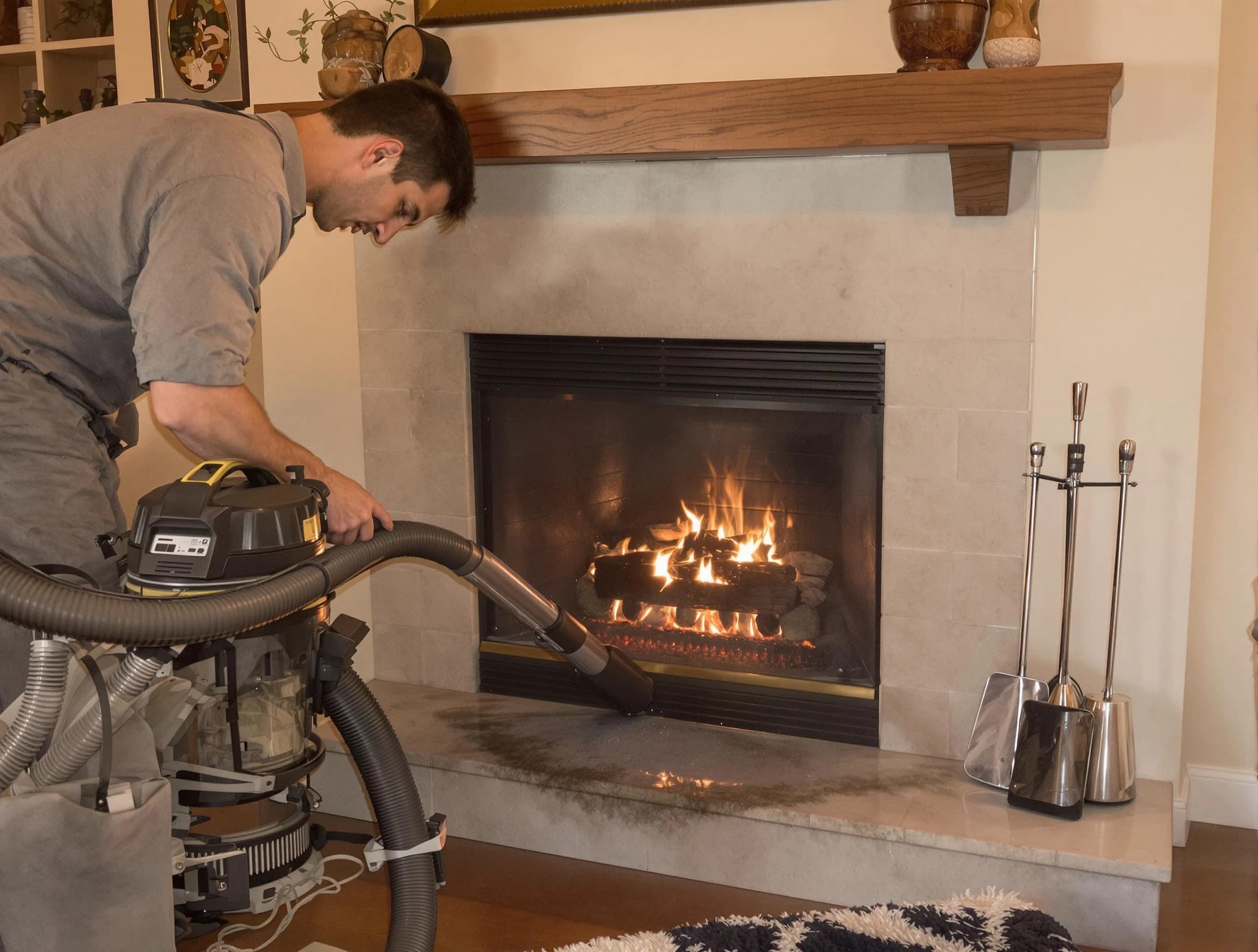 Routine fireplace upkeep by Mechanicsville Chimney Sweep in Mechanicsville, VA