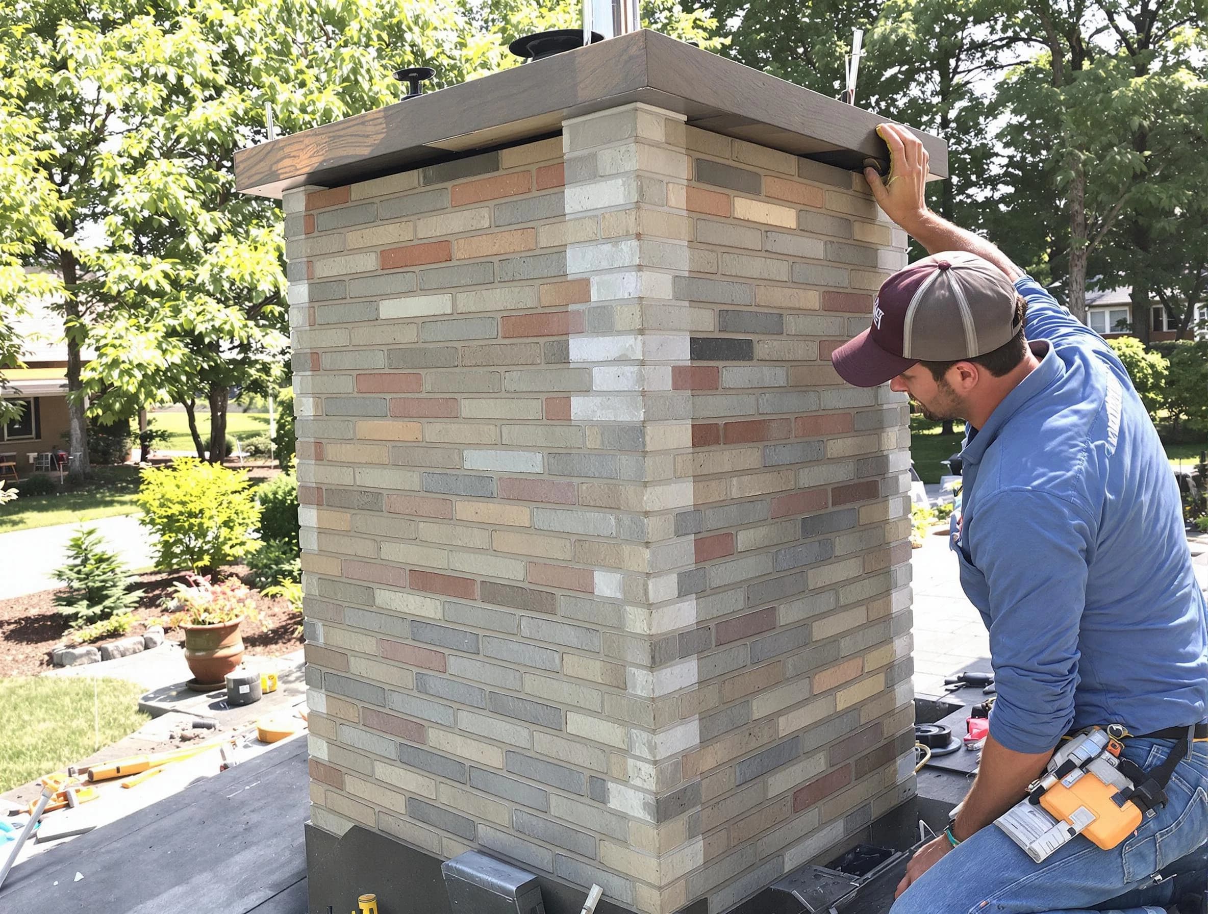 Mechanicsville Chimney Sweep completing a modern chimney remodel in Mechanicsville, VA