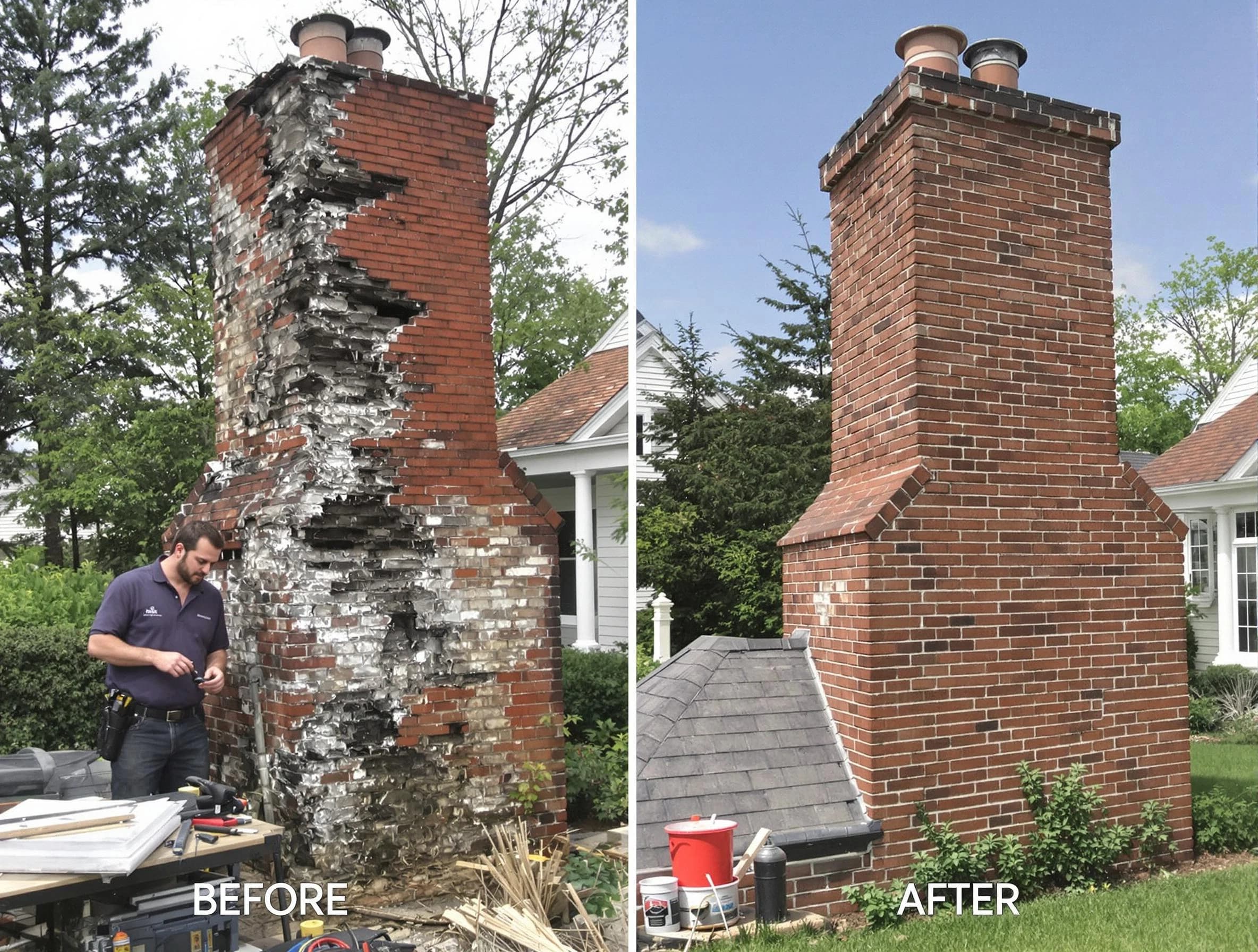 Mechanicsville Chimney Sweep performing a full chimney restoration in Mechanicsville, VA