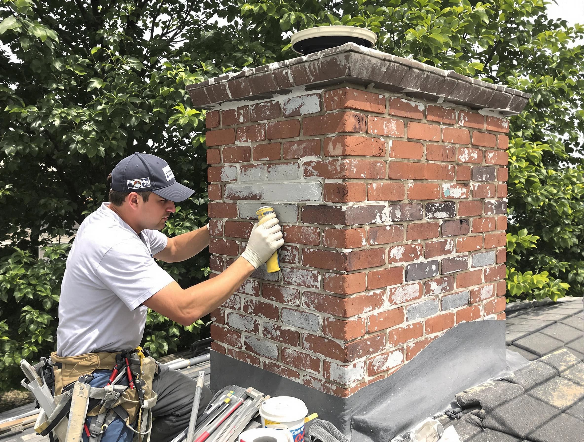 Mechanicsville Chimney Sweep restoring an aging chimney in Mechanicsville, VA