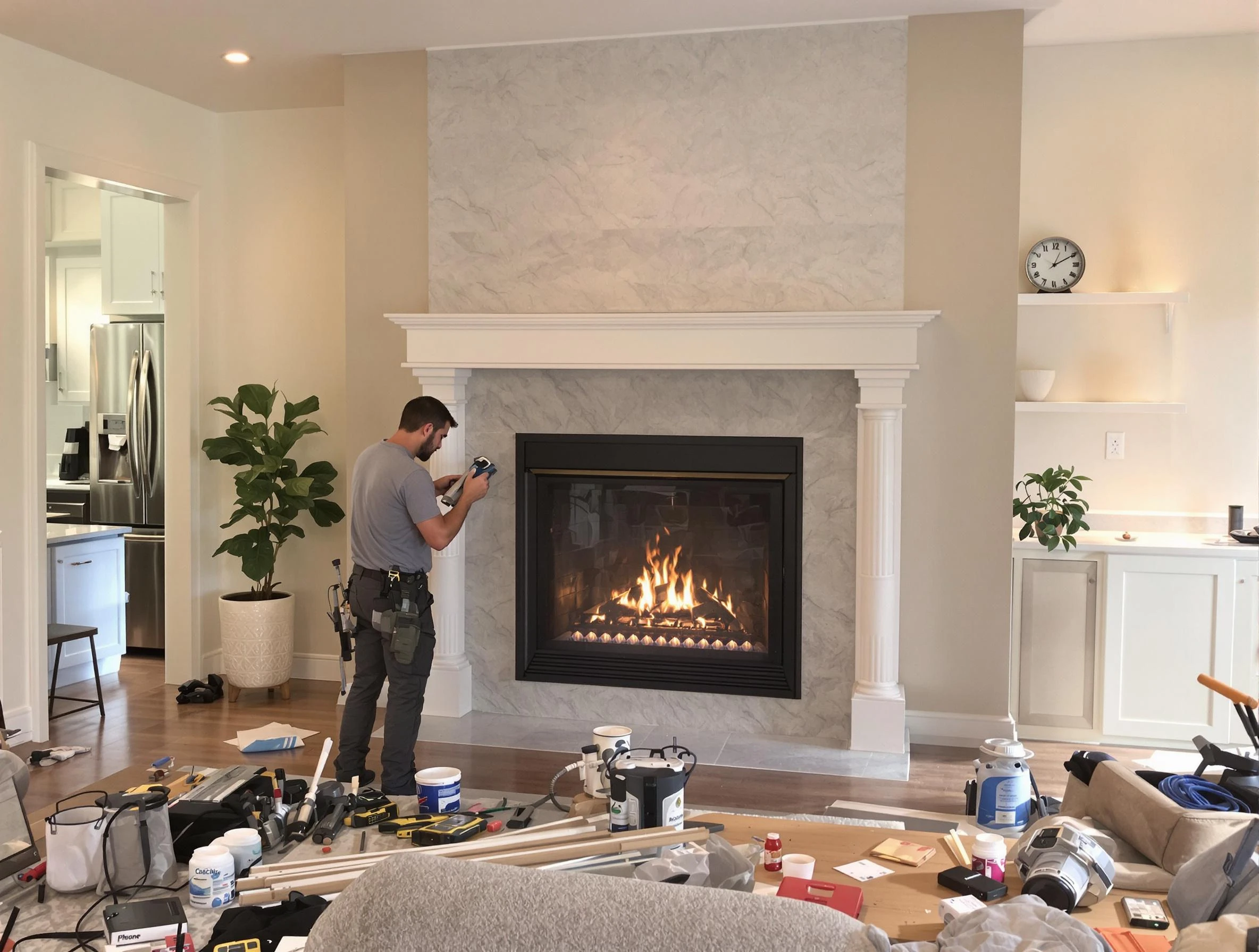 Newly installed fireplace by Mechanicsville Chimney Sweep in Mechanicsville, VA